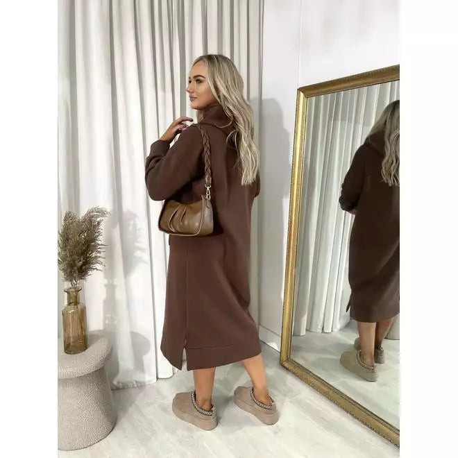 Kangaroo Pocket Long Loose Hoodie