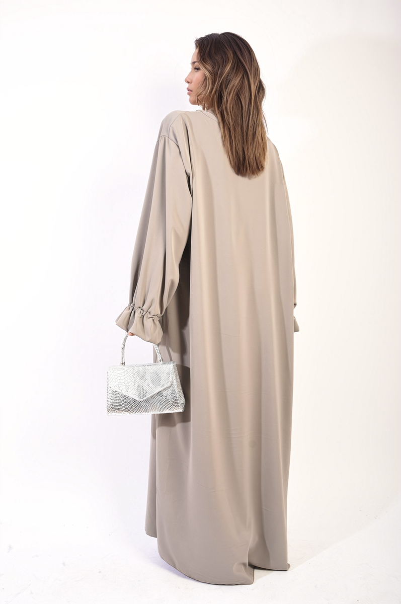 Abaya Maxi Dress with Elastic Sleeve