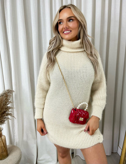 Chunky Roll Neck Knitted Jumper