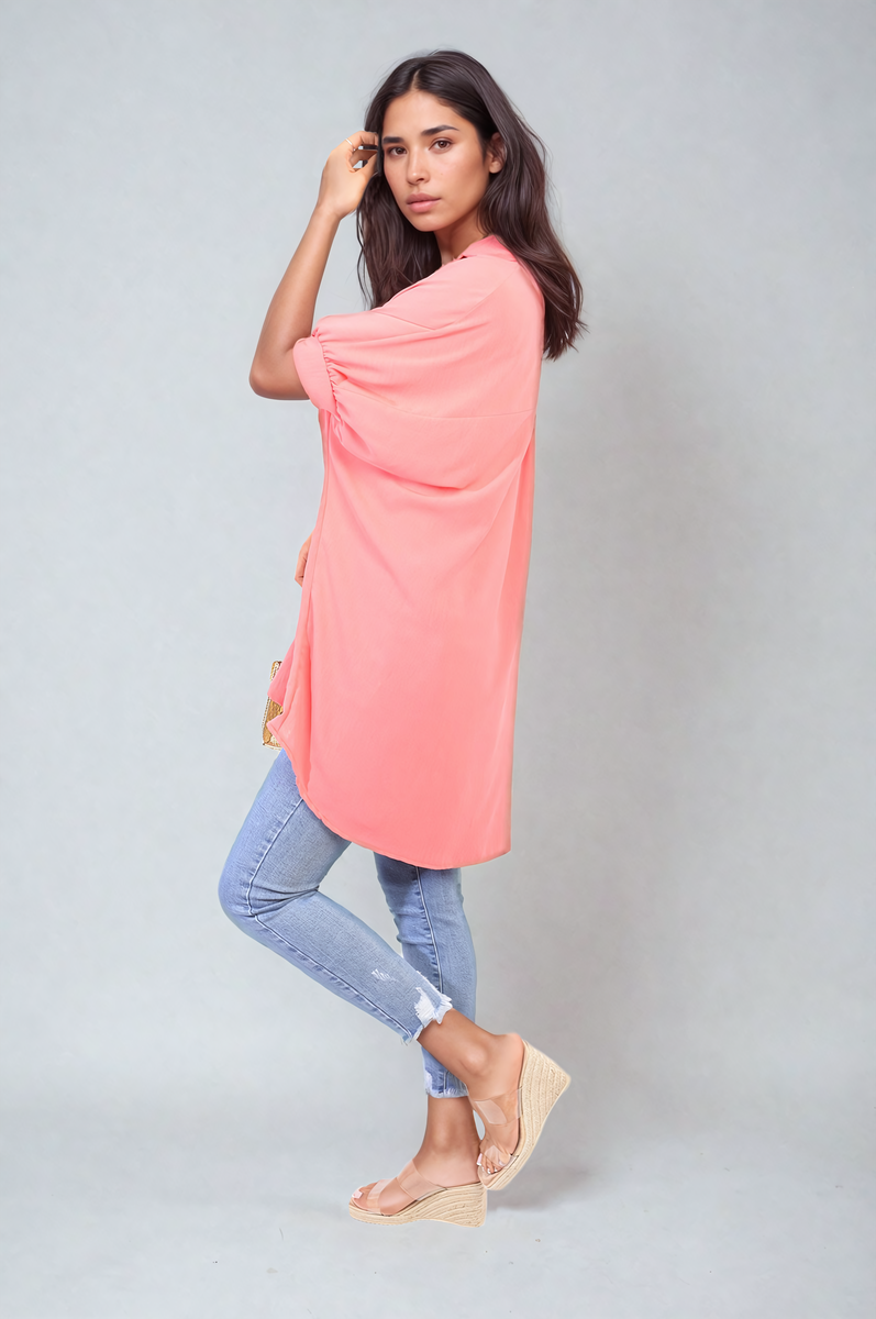 Balloon Sleeve Oversized Top